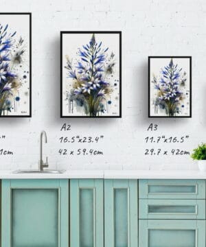 Wild Hyacinths (Camassia Leichtlinii) Watercolour Botanical Art Print - Blotted Painting Framed Plant Wall Art 21 Wild Hyacinths (Camassia Leichtlinii) Watercolour Botanical Art Print - Blotted Painting Framed Plant Wall Art - Image 8