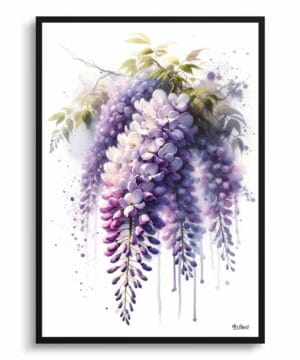Wisteria (Fabaceae) Watercolour Botanical Art Print - Blotted Painting Framed Plant Wall Art 18 Wisteria (Fabaceae) Watercolour Botanical Art Print - Blotted Painting Framed Plant Wall Art - Image 5