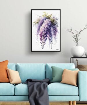Wisteria (Fabaceae) Watercolour Botanical Art Print - Blotted Painting Framed Plant Wall Art 23 Wisteria (Fabaceae) Watercolour Botanical Art Print - Blotted Painting Framed Plant Wall Art - Image 10