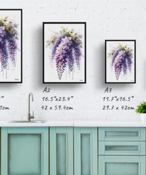 Wisteria (Fabaceae) Watercolour Botanical Art Print - Blotted Painting Framed Plant Wall Art 25 Wisteria (Fabaceae) Watercolour Botanical Art Print - Blotted Painting Framed Plant Wall Art - Image 12