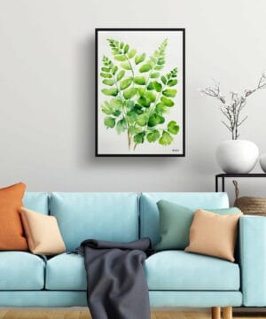 Northern Five-fingered Fern Watercolour Botanical Art Print - Adiantum Pedatum Minimalist Framed Plant Wall Art 18 Northern Five-fingered Fern Watercolour Botanical Art Print - Adiantum Pedatum Minimalist Framed Plant Wall Art - Image 6