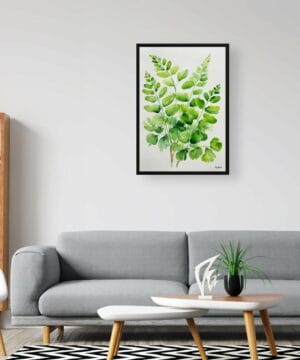 Northern Five-fingered Fern Watercolour Botanical Art Print - Adiantum Pedatum Minimalist Framed Plant Wall Art 19 Northern Five-fingered Fern Watercolour Botanical Art Print - Adiantum Pedatum Minimalist Framed Plant Wall Art - Image 7