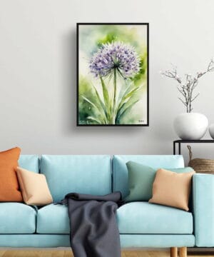 Ornamental onion (Allium Nigrum) Watercolour Botanical Art Print - Crow Wild Garlic Framed Plant Wall Art 19 Ornamental onion (Allium Nigrum) Watercolour Botanical Art Print - Crow Wild Garlic Framed Plant Wall Art - Image 6