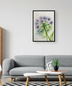 Ornamental onion (Allium Nigrum) Watercolour Botanical Art Print - Crow Wild Garlic Minimalist Framed Plant Wall Art 20 Ornamental onion (Allium Nigrum) Watercolour Botanical Art Print - Crow Wild Garlic Minimalist Framed Plant Wall Art - Image 7