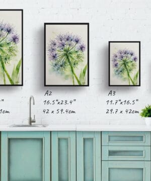 Ornamental onion (Allium Nigrum) Watercolour Botanical Art Print - Crow Wild Garlic Minimalist Framed Plant Wall Art 21 Ornamental onion (Allium Nigrum) Watercolour Botanical Art Print - Crow Wild Garlic Minimalist Framed Plant Wall Art - Image 8