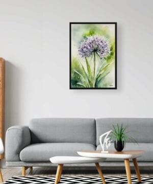 Ornamental onion (Allium Nigrum) Watercolour Botanical Art Print - Crow Wild Garlic Framed Plant Wall Art 24 Ornamental onion (Allium Nigrum) Watercolour Botanical Art Print - Crow Wild Garlic Framed Plant Wall Art - Image 11
