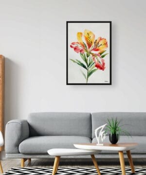 Peruvian Lily of the Incas Watercolour Botanical Art Print - Alstroemeria Minimalist Framed Plant Wall Art 24 Peruvian Lily of the Incas Watercolour Botanical Art Print - Alstroemeria Minimalist Framed Plant Wall Art - Image 11