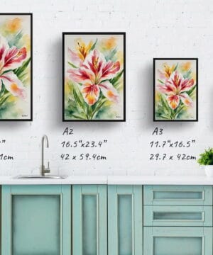 Peruvian Lily of the Incas Watercolour Botanical Art Print - Alstroemeria Framed Plant Wall Art 25 Peruvian Lily of the Incas Watercolour Botanical Art Print - Alstroemeria Framed Plant Wall Art - Image 12