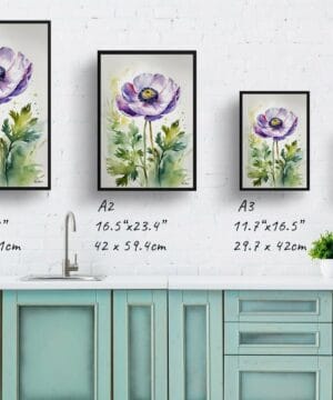 Windflower (Anemone) Watercolour Botanical Art Print - Thimbleweed Framed Plant Wall Art 25 Windflower (Anemone) Watercolour Botanical Art Print - Thimbleweed Framed Plant Wall Art - Image 12
