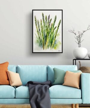 Asparagus Officinalis (Gijnlim) Watercolour Botanical Art Print - Framed Plant Wall Art 23 Asparagus Officinalis (Gijnlim) Watercolour Botanical Art Print - Framed Plant Wall Art - Image 10