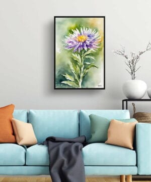 Michaelmas Daisy (Aster) Watercolour Botanical Art Print - Framed Plant Wall Art 23 Michaelmas Daisy (Aster) Watercolour Botanical Art Print - Framed Plant Wall Art - Image 10