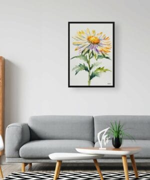 Michaelmas Daisy (Aster) Watercolour Botanical Art Print - Minimalist Framed Plant Wall Art 20 Michaelmas Daisy (Aster) Watercolour Botanical Art Print - Minimalist Framed Plant Wall Art - Image 7