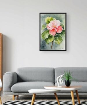 Begonia Watercolour Botanical Art Print - Wax semperflorens Framed Plant Wall Art 24 Begonia Watercolour Botanical Art Print - Wax semperflorens Framed Plant Wall Art - Image 11