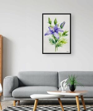 Bellflower (Campanula) Watercolour Botanical Art Print - Canterbury-bells Minimalist Framed Plant Wall Art 20 Bellflower (Campanula) Watercolour Botanical Art Print - Canterbury-bells Minimalist Framed Plant Wall Art - Image 7