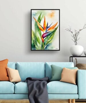 Bird of Paradise (Strelitzia Reginae) Watercolour Botanical Art Print - Crane Flower Framed Plant Wall Art 19 Bird of Paradise (Strelitzia Reginae) Watercolour Botanical Art Print - Crane Flower Framed Plant Wall Art - Image 6