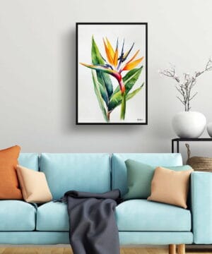 Bird of Paradise (Strelitzia Reginae) Watercolour Botanical Art Print - Crane Flower Minimalist Framed Plant Wall Art 19 Bird of Paradise (Strelitzia Reginae) Watercolour Botanical Art Print - Crane Flower Minimalist Framed Plant Wall Art - Image 6