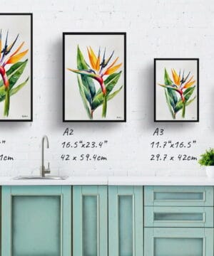 Bird of Paradise (Strelitzia Reginae) Watercolour Botanical Art Print - Crane Flower Minimalist Framed Plant Wall Art 21 Bird of Paradise (Strelitzia Reginae) Watercolour Botanical Art Print - Crane Flower Minimalist Framed Plant Wall Art - Image 8