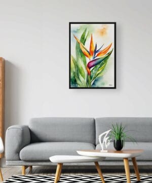 Bird of Paradise (Strelitzia Reginae) Watercolour Botanical Art Print - Crane Flower Framed Plant Wall Art 20 Bird of Paradise (Strelitzia Reginae) Watercolour Botanical Art Print - Crane Flower Framed Plant Wall Art - Image 7