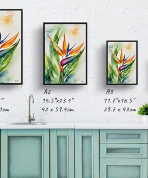 Bird of Paradise (Strelitzia Reginae) Watercolour Botanical Art Print - Crane Flower Framed Plant Wall Art 21 Bird of Paradise (Strelitzia Reginae) Watercolour Botanical Art Print - Crane Flower Framed Plant Wall Art - Image 8
