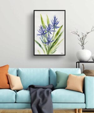 Wild Hyacinths (Camassia Leichtlinii) Watercolour Botanical Art Print - Camas Minimalist Framed Plant Wall Art 19 Wild Hyacinths (Camassia Leichtlinii) Watercolour Botanical Art Print - Camas Minimalist Framed Plant Wall Art - Image 6