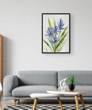 Wild Hyacinths (Camassia Leichtlinii) Watercolour Botanical Art Print - Camas Minimalist Framed Plant Wall Art 24 Wild Hyacinths (Camassia Leichtlinii) Watercolour Botanical Art Print - Camas Minimalist Framed Plant Wall Art - Image 11