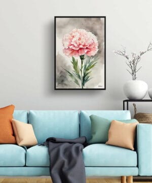 Pink Carnation Watercolour Botanical Art Print - Dianthus Gillyflower Framed Plant Wall Art 19 Pink Carnation Watercolour Botanical Art Print - Dianthus Gillyflower Framed Plant Wall Art - Image 6