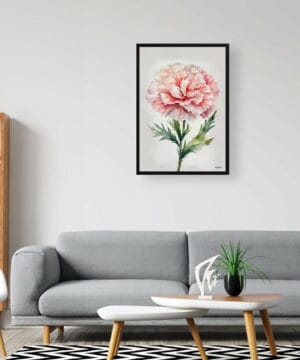 Pink Carnation Watercolour Botanical Art Print - Dianthus Gillyflower Minimalist Framed Plant Wall Art 24 Pink Carnation Watercolour Botanical Art Print - Dianthus Gillyflower Minimalist Framed Plant Wall Art - Image 11