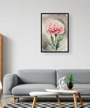 Pink Carnation Watercolour Botanical Art Print - Dianthus Gillyflower Framed Plant Wall Art 24 Pink Carnation Watercolour Botanical Art Print - Dianthus Gillyflower Framed Plant Wall Art - Image 11
