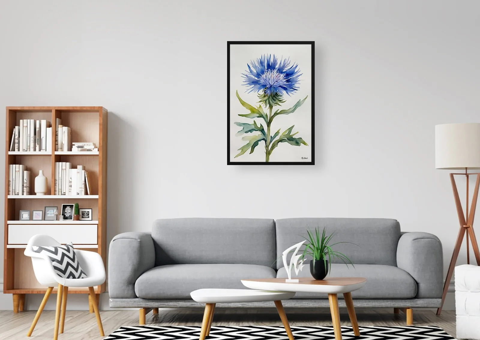 Cornflower Watercolour Botanical Art Print - Centaurea cyanus Blue Boy Minimalist Framed Plant Wall Art 13 Cornflower Watercolour Botanical Art Print - Centaurea cyanus Blue Boy Minimalist Framed Plant Wall Art - Image 11