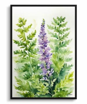Hairy lip fern (Cheilanthes Lanosa) Watercolour Botanical Art Print - Woolly Fern Framed Plant Wall Art 18 Hairy lip fern (Cheilanthes Lanosa) Watercolour Botanical Art Print - Woolly Fern Framed Plant Wall Art - Image 5