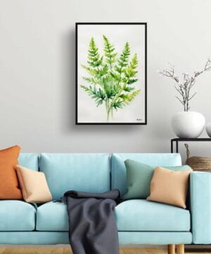 Hairy lip fern (Cheilanthes Lanosa) Watercolour Botanical Art Print - Woolly Fern Minimalist Framed Plant Wall Art 19 Hairy lip fern (Cheilanthes Lanosa) Watercolour Botanical Art Print - Woolly Fern Minimalist Framed Plant Wall Art - Image 6