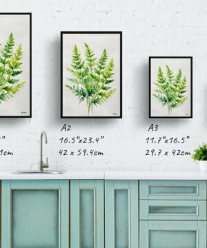 Hairy lip fern (Cheilanthes Lanosa) Watercolour Botanical Art Print - Woolly Fern Minimalist Framed Plant Wall Art 25 Hairy lip fern (Cheilanthes Lanosa) Watercolour Botanical Art Print - Woolly Fern Minimalist Framed Plant Wall Art - Image 12