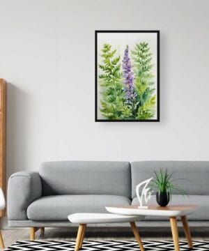 Hairy lip fern (Cheilanthes Lanosa) Watercolour Botanical Art Print - Woolly Fern Framed Plant Wall Art 24 Hairy lip fern (Cheilanthes Lanosa) Watercolour Botanical Art Print - Woolly Fern Framed Plant Wall Art - Image 11