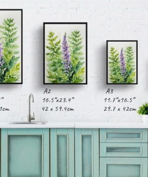 Hairy lip fern (Cheilanthes Lanosa) Watercolour Botanical Art Print - Woolly Fern Framed Plant Wall Art 25 Hairy lip fern (Cheilanthes Lanosa) Watercolour Botanical Art Print - Woolly Fern Framed Plant Wall Art - Image 12