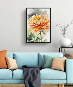 Asteraceae Watercolour Botanical Art Print - Chrysanthemum Framed Plant Wall Art 19 Asteraceae Watercolour Botanical Art Print - Chrysanthemum Framed Plant Wall Art - Image 6