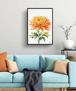 Asteraceae Watercolour Botanical Art Print - Chrysanthemum Minimalist Framed Plant Wall Art 23 Asteraceae Watercolour Botanical Art Print - Chrysanthemum Minimalist Framed Plant Wall Art - Image 10