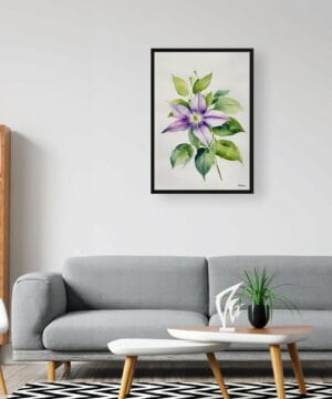 Leather flower (Clematis Beauty) Watercolour Botanical Art Print - Gravetye Minimalist Framed Plant Wall Art 24 Leather flower (Clematis Beauty) Watercolour Botanical Art Print - Gravetye Minimalist Framed Plant Wall Art - Image 11