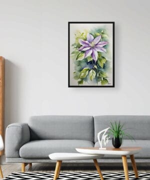 Leather flower (Clematis Beauty) Watercolour Botanical Art Print - Gravetye Framed Plant Wall Art 20 Leather flower (Clematis Beauty) Watercolour Botanical Art Print - Gravetye Framed Plant Wall Art - Image 7