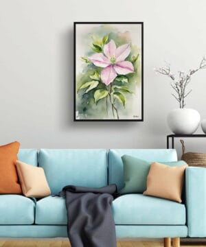 Leather flower (Clematis) Watercolour Botanical Art Print - Mayleen Framed Plant Wall Art 23 Leather flower (Clematis) Watercolour Botanical Art Print - Mayleen Framed Plant Wall Art - Image 10