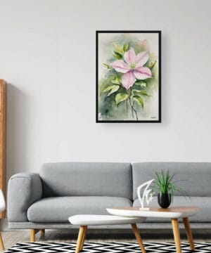 Leather flower (Clematis) Watercolour Botanical Art Print - Mayleen Framed Plant Wall Art 24 Leather flower (Clematis) Watercolour Botanical Art Print - Mayleen Framed Plant Wall Art - Image 11