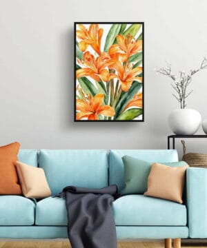Natal lily Watercolour Botanical Art Print - Clivia Framed Plant Wall Art 23 Natal lily Watercolour Botanical Art Print - Clivia Framed Plant Wall Art - Image 10