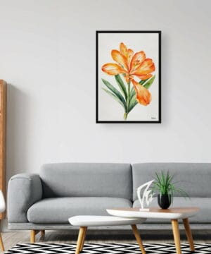 Natal lily Watercolour Botanical Art Print - Clivia Minimalist Framed Plant Wall Art 24 Natal lily Watercolour Botanical Art Print - Clivia Minimalist Framed Plant Wall Art - Image 11