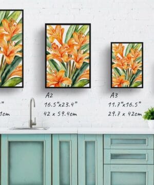 Natal lily Watercolour Botanical Art Print - Clivia Framed Plant Wall Art 21 Natal lily Watercolour Botanical Art Print - Clivia Framed Plant Wall Art - Image 8