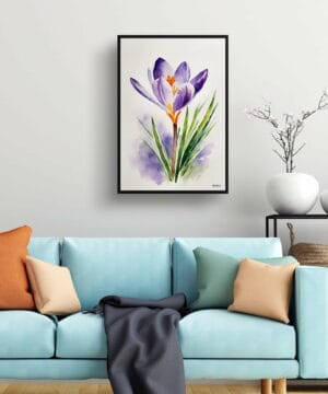 Meadow Saffron Watercolour Botanical Art Print - Crocus Minimalist Framed Plant Wall Art 23 Meadow Saffron Watercolour Botanical Art Print - Crocus Minimalist Framed Plant Wall Art - Image 10