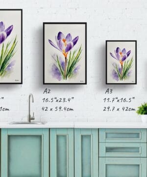 Meadow Saffron Watercolour Botanical Art Print - Crocus Minimalist Framed Plant Wall Art 25 Meadow Saffron Watercolour Botanical Art Print - Crocus Minimalist Framed Plant Wall Art - Image 12