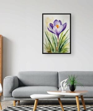 Meadow Saffron Watercolour Botanical Art Print - Crocus Framed Plant Wall Art 20 Meadow Saffron Watercolour Botanical Art Print - Crocus Framed Plant Wall Art - Image 7