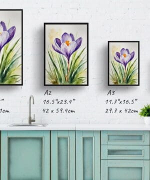 Meadow Saffron Watercolour Botanical Art Print - Crocus Framed Plant Wall Art 25 Meadow Saffron Watercolour Botanical Art Print - Crocus Framed Plant Wall Art - Image 12