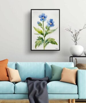Chinese Forget-me-not Watercolour Botanical Art Print - Cynoglossum Amabile Minimalist Framed Plant Wall Art 19 Chinese Forget-me-not Watercolour Botanical Art Print - Cynoglossum Amabile Minimalist Framed Plant Wall Art - Image 6