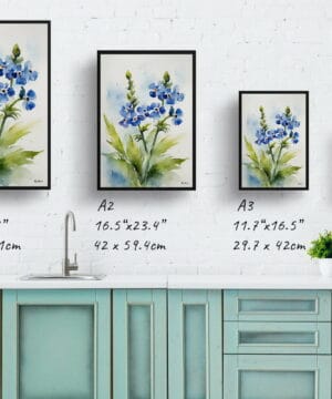 Chinese Forget-me-not Watercolour Botanical Art Print - Cynoglossum Amabile Framed Plant Wall Art 21 Chinese Forget-me-not Watercolour Botanical Art Print - Cynoglossum Amabile Framed Plant Wall Art - Image 8