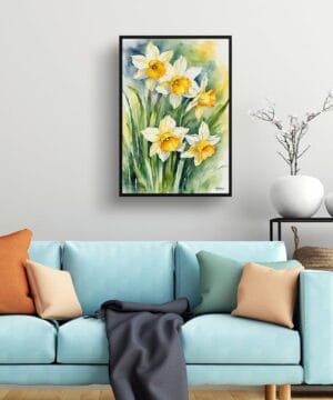 Narcissus Jonquil Watercolour Botanical Art Print - Daffodil Framed Plant Wall Art 23 Narcissus Jonquil Watercolour Botanical Art Print - Daffodil Framed Plant Wall Art - Image 10